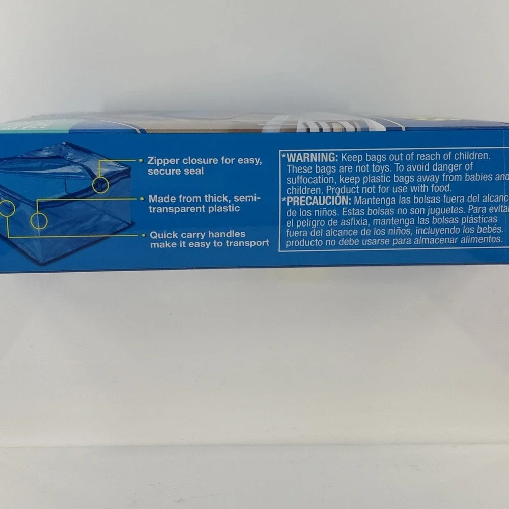 3 Ziploc XL Flexible Totes Storage‎ 10 Gallon Extra Large Heavy Duty zipper NOS